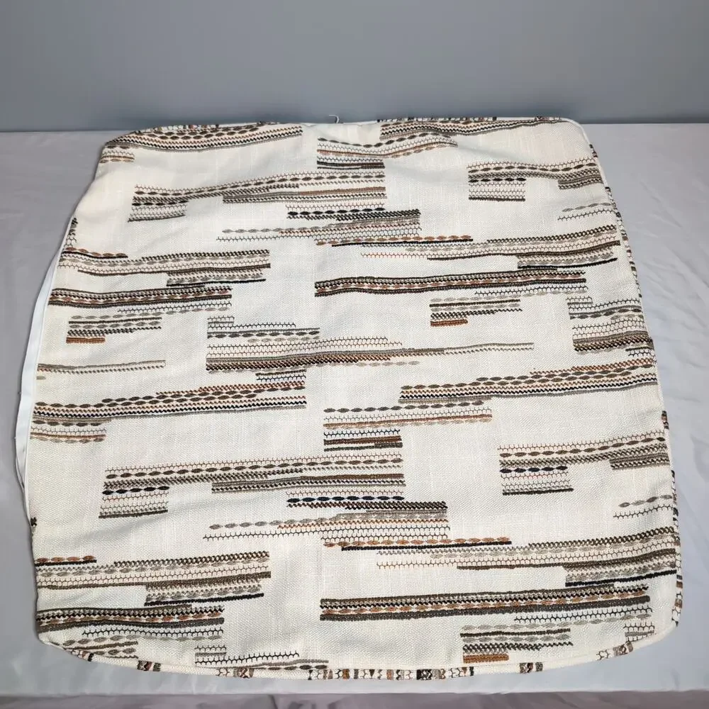 Set of 2 20 x 20 Square Throw Pillow Covers Cyprus Embroidered Reversable